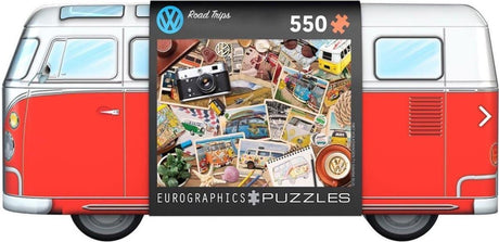 Puzzle Eurographics Volkswagen - Voyages en voiture en bus VW - 550 pièces