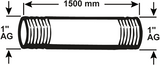 Tube galva Cornat mm 1'' 1500mm (530) - vzs5301150