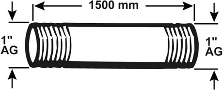 Tube galva Cornat mm 1'' 1500mm (530) - vzs5301150