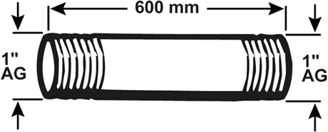 Tube galva Cornat mm 1'' 600mm (530) - vzs530160