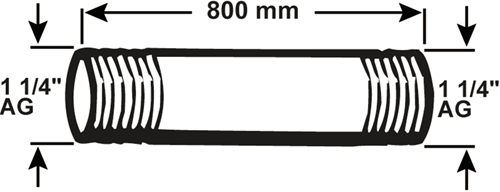 Tube galva Cornat mm 5 4 800mm (530) - vzs5305480