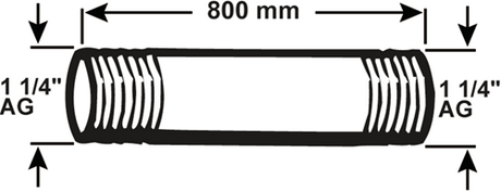 Tube galva Cornat mm 5 4 800mm (530) - vzs5305480