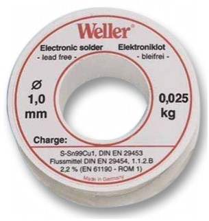 Weller el99-1-100 étain à souder, 1mm, 100g, sans plomb - t0054025199 - t0054025199