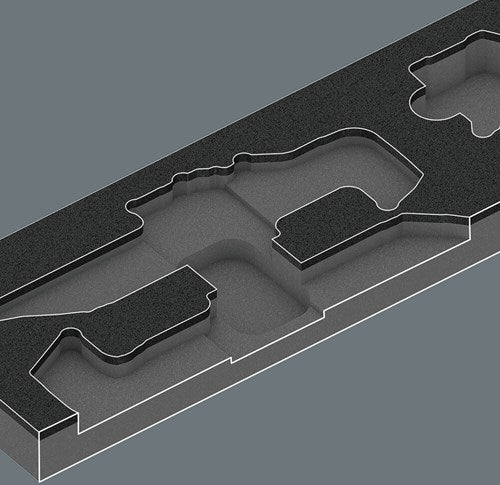 Wera 9840 insert en caoutchouc mousse pour jeu de clés coudées 1, sans outils, 172 x 30 x 392 mm - 05137340001