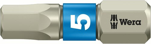 Wera 3840 1 embouts hexagonaux, acier inoxydable, hex-plus, 6,0 x 25 mm - 1 pièce(s) - 05071076001