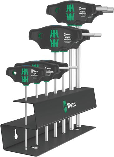 Wera 454 7 hf jeu 2 | jeu de poignées en T à six pans creux | hex-plus avec fonction hold | 7 pièces - 05023453001