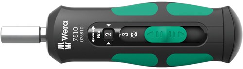 Tournevis dynamométrique Wera 7510 Kraftform Safe-Torque (noir vert, 1-3 nm)