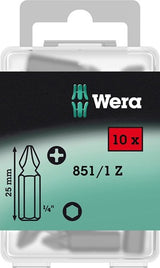 Wera 851 1 z bits phillips, ph 2 x 25 mm (boîte pro 10 bits) - 1 pièce(s) - 05072401001