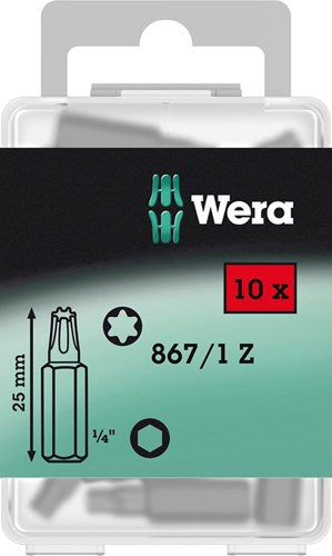 Wera 867 1 z embouts torx®, tx 15 x 25 mm (boîte pro 10 embouts) - 1 pièce(s) - 05072407001