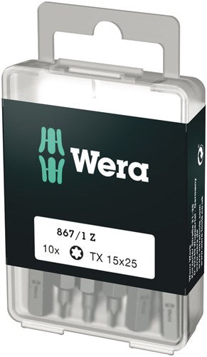 Wera 867 1 z embouts torx®, tx 15 x 25 mm (boîte pro 10 embouts) - 1 pièce(s) - 05072407001