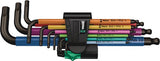 Wera 05073593001 950 spkl 9 sm n sb Clé Allen hexagonale plus multicolore 9 pièces - 1,5-10 mm