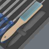 Wera 9783 insert en mousse avec limes pferd set 1, 6 pièces (gris noir, dans insert en mousse pour chariot d'atelier)