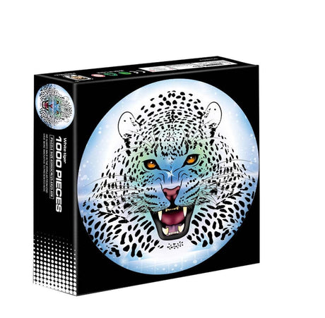 Puzzle d'introduction rond - tigre blanc - 1000 pièces