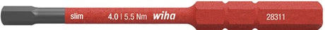 Wiha 283118040 embout slimbit électrique hexagonal 4,0 mm x 75 mm - 37225