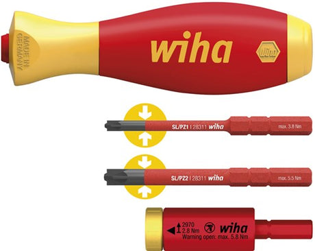 Wiha 41478 | jeu de couple adaptateur easytorque électrique | avec support slimvario® et slimbits sl pz | 4 pièces - 41478