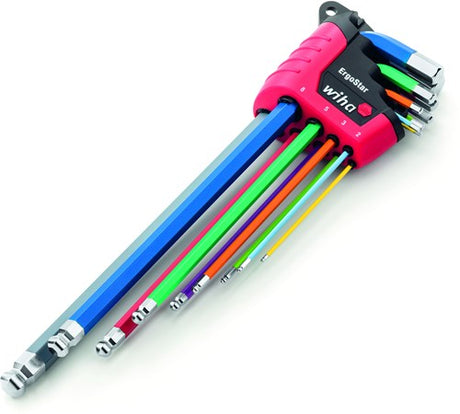 Wiha 43849 | L-key set in ergostar holder | rotule hexagonale | 10 pièces - 43849