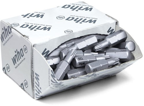 Wiha jeu d'embouts standard 25 mm torx® (t20) 50 pièces 1 4 c6,3 en emballage en vrac - 8067 - 08067
