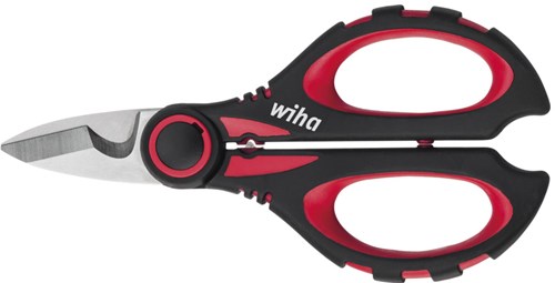 Ciseaux d'électricien Wiha (noir rouge, avec fonction rétractable)