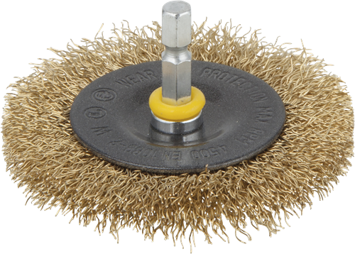Brosse métallique Wolfcraft | laiton | Arbre à 6 côtés | ø75x10mm | 1 pièce - 2110000
