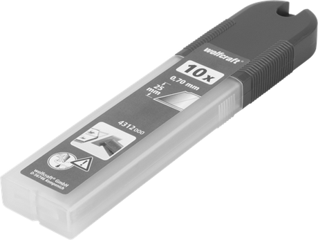 Couteaux sécables professionnels Wolfcraft | 0,7 x 25 mm | 10 pièces - 4312000