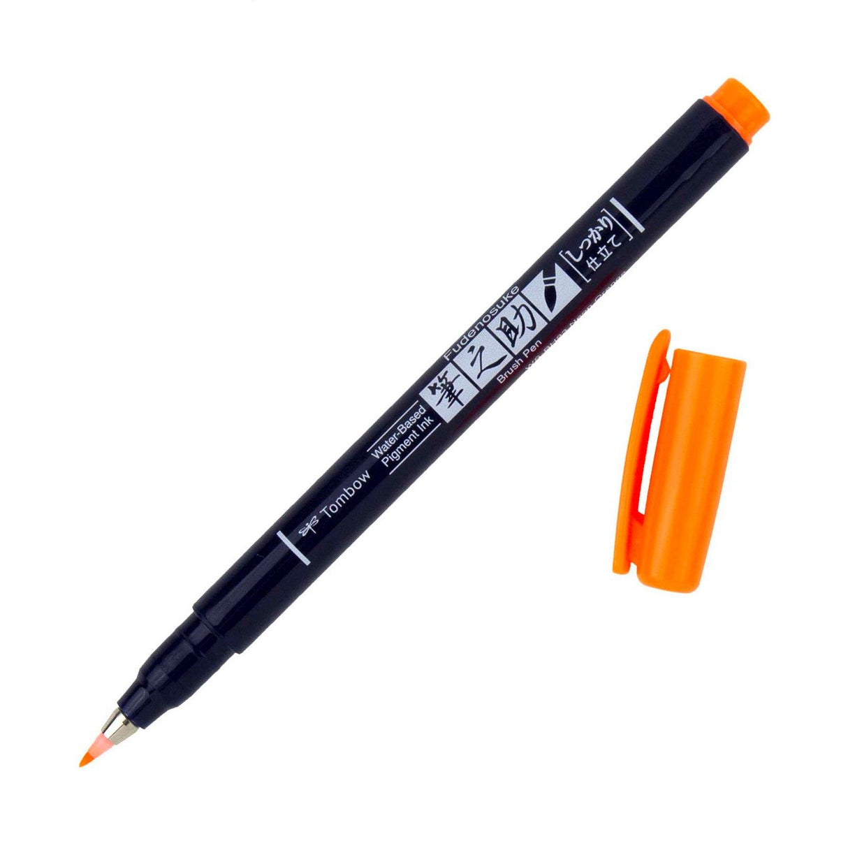 Tombow • brush pen fudenosuke, hard tip, neon orange