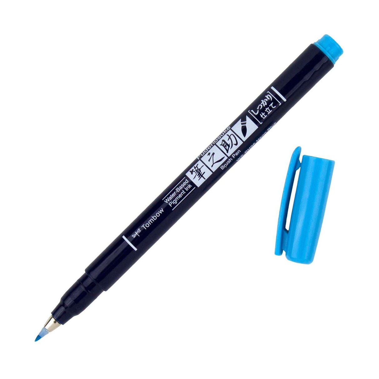 Tombow • brush pen fudenosuke, hard tip, neon blue