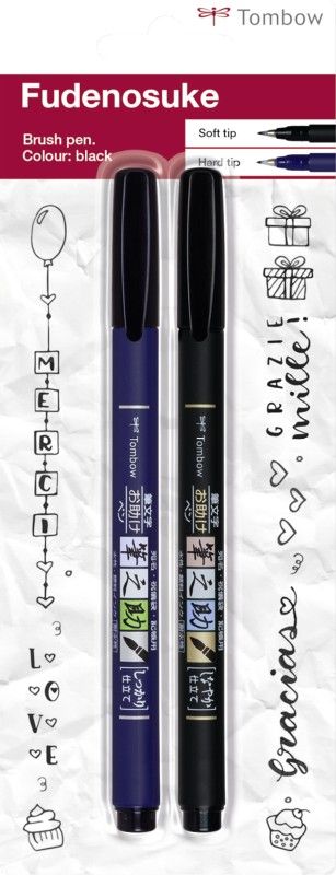 Tombow • stylo-pinceau fudenosuke noir 2pcs