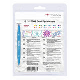 Tombow • jeu de marqueurs à double pointe twintone couleurs arc-en-ciel 12 pièces