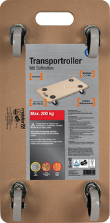 Meister 0821300 chariot à plateforme 59x29x11cm 200kg mdf marron noir