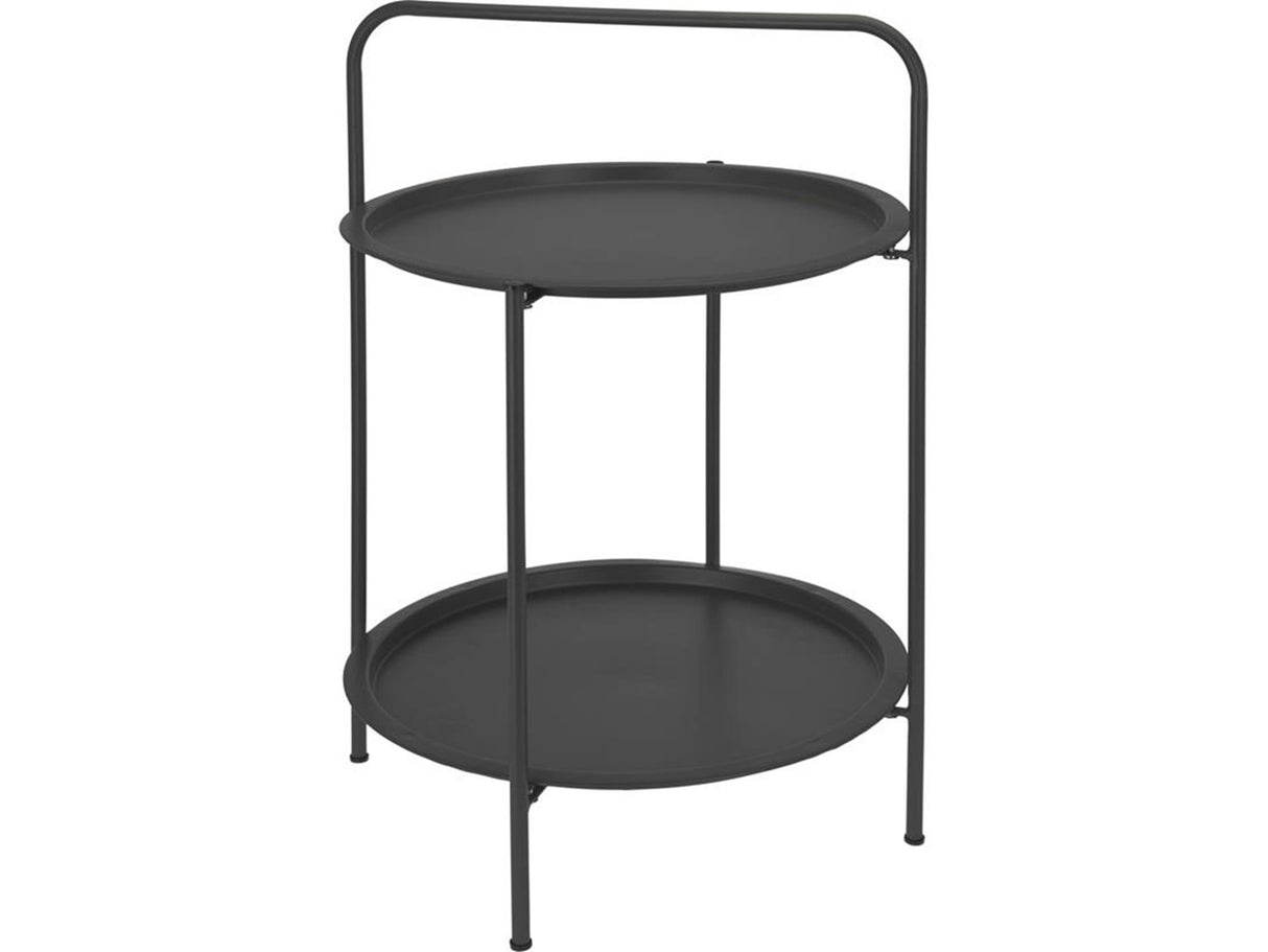 Table de coiffure ronde ø50cm gris foncé h66cm