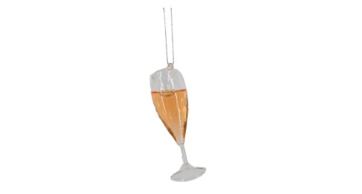 Kerstbal champagneglas 3,1x3,1 x9,6cm
