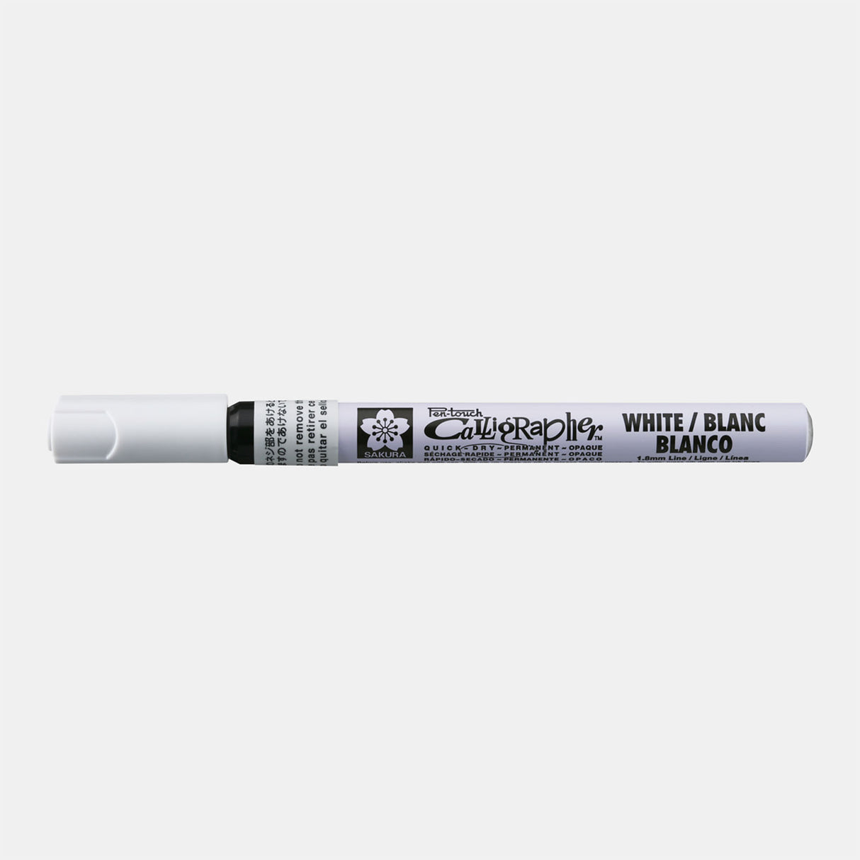 Sakura • stylo de calligraphie pen-touch fin blanc