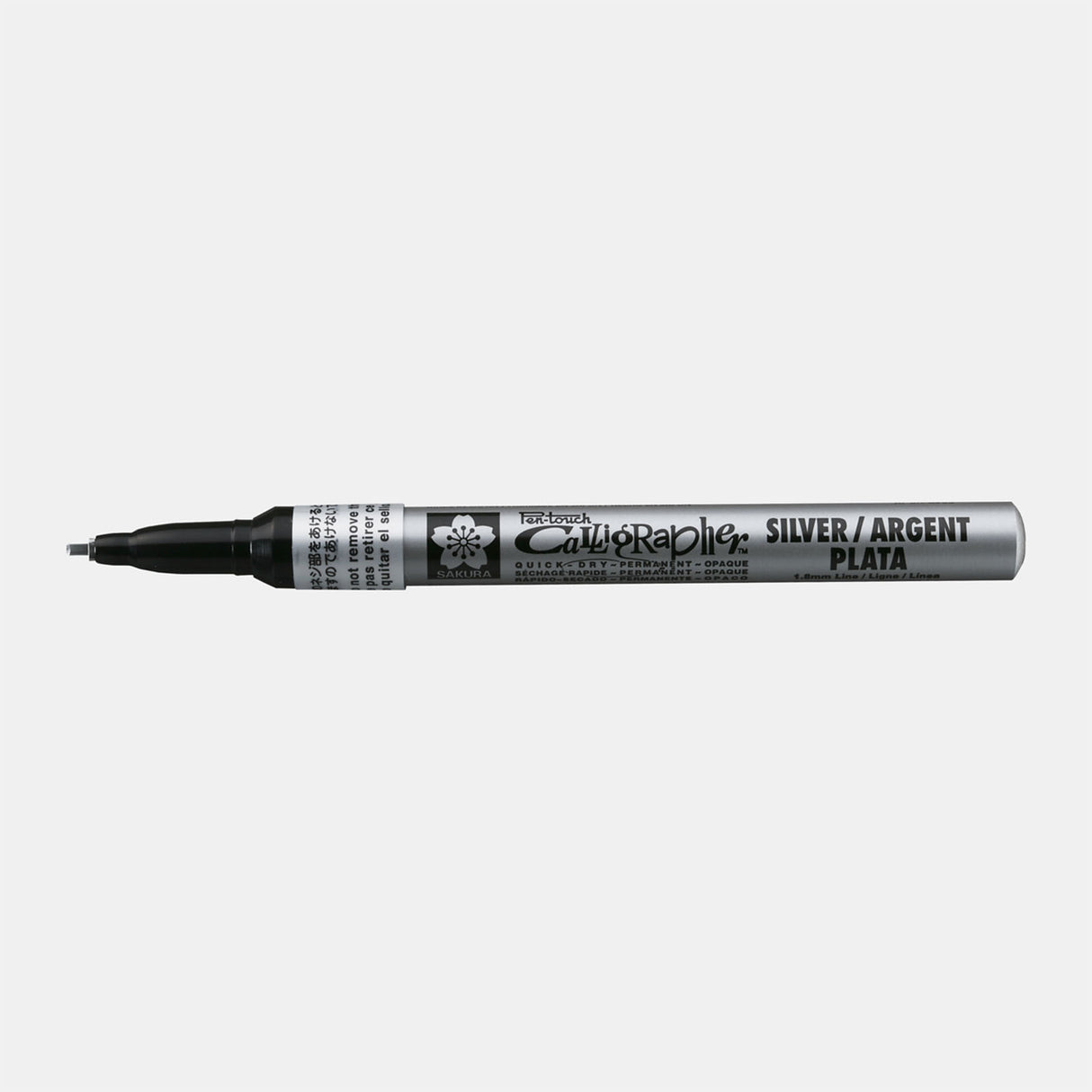 Sakura • stylo de calligraphie pen-touch argent fin