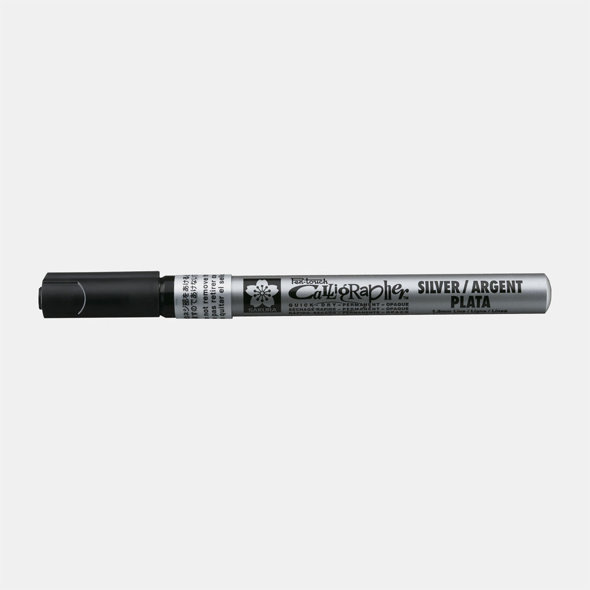 Sakura • stylo de calligraphie pen-touch argent fin