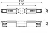 Pièce d'angle Xts réglable pour. rail triphasé noir - 5050044