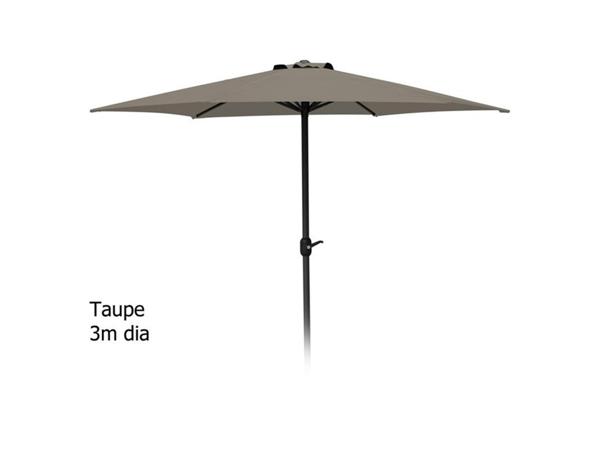 Parasol de jardin Pro 3 mètres avec mécanisme rotatif taupe