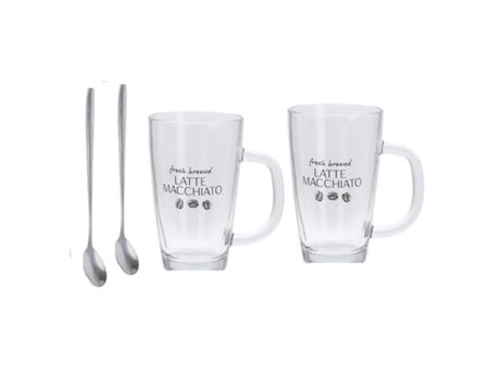 Excellent set d'ustensiles ménagers pour latte macchiato, 4 pièces, 300ml