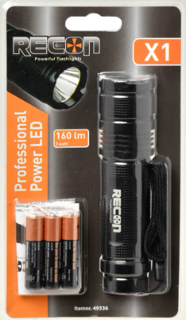 Lampe de poche pro 150 mètres incl. 3xaaa
