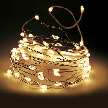 Zilverdraad flashing led ww 100 leds 495cm