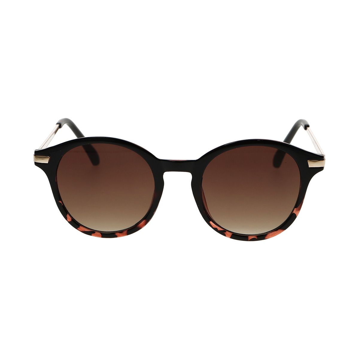 Lunettes de soleil Spectrum rondes demi-écaille noir femme