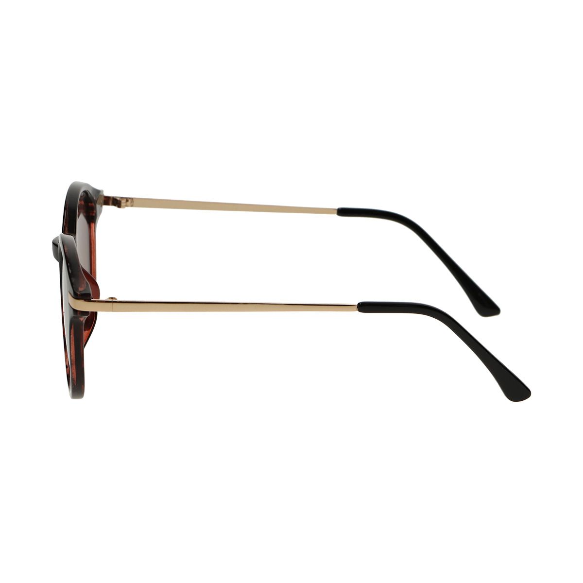 Lunettes de soleil Spectrum rondes demi-écaille noir femme