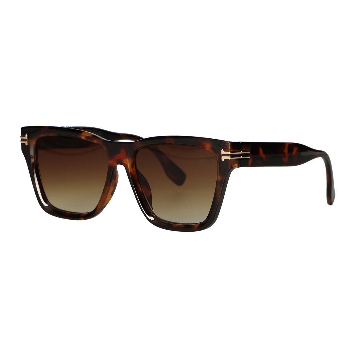Lunettes de soleil Spectrum tendance carrées tortue verre marron femme
