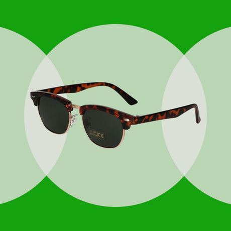 Lunettes de soleil Spectrum club square havana or vert unisexe