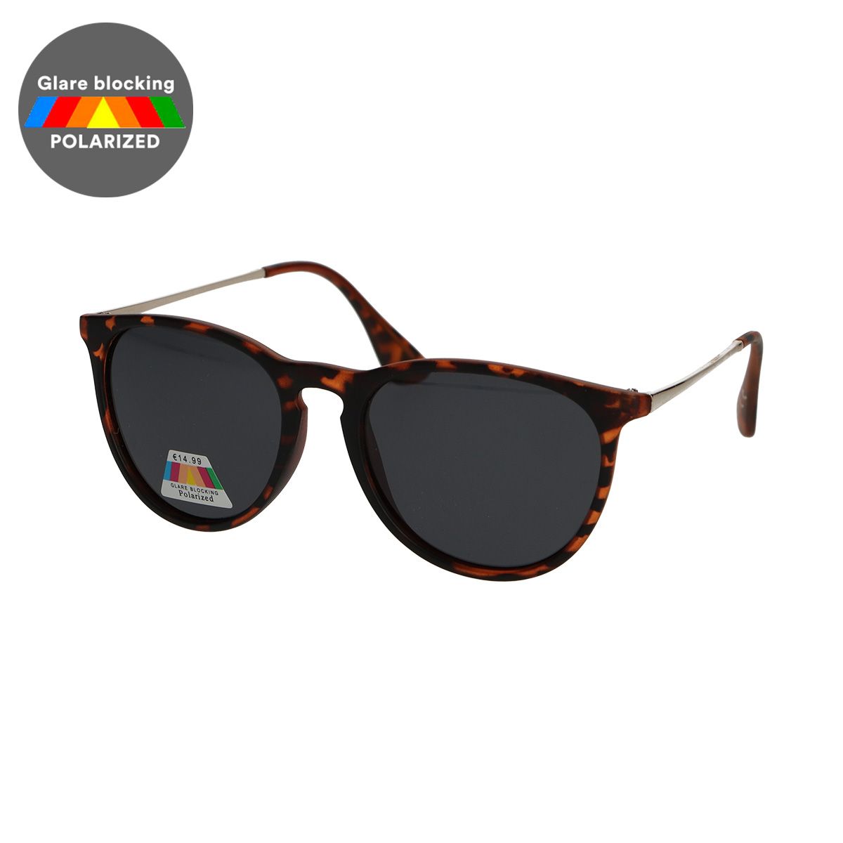 Lunettes de soleil polarisées Spectrum rondes tortue or gris dames