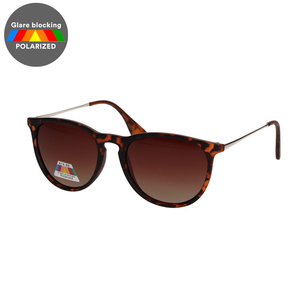 Lunettes de soleil polarisées Spectrum rondes tortue doré marron dames