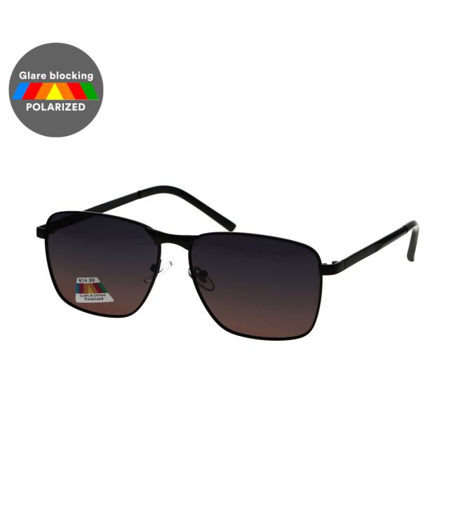 Lunettes de soleil polarisées Spectrum rectangulaires noir mat marron homme