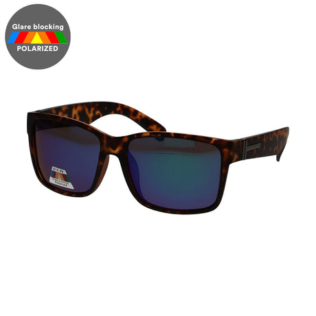 Lunettes de soleil polarisées Spectrum carré écaille bleu unisexe