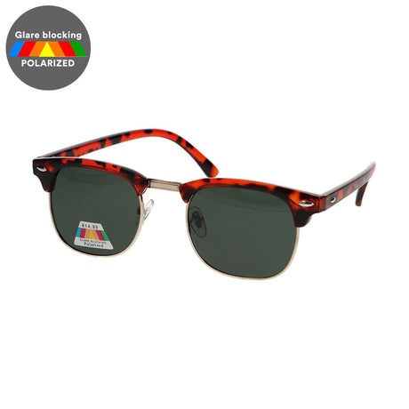 Lunettes de soleil polarisées Spectrum club square havana or vert unisexe