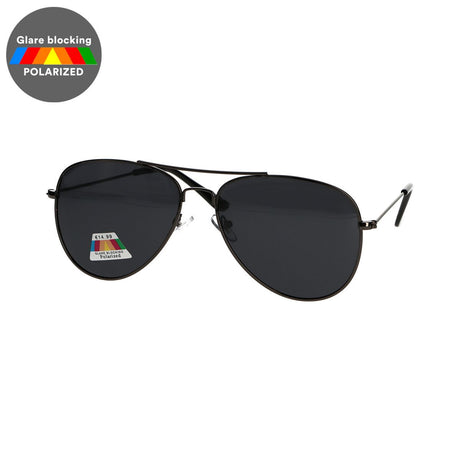 Lunettes de soleil polarisées Spectrum pilote noir gris homme