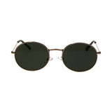 Lunettes de soleil Spectrum plates ovales métal doré vert unisexe